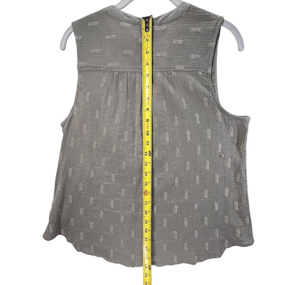 Anthropologie Vanessa Virginia Sleeveless Top Button Down Metallic Embroidery 8 - Picture 11 of 11
